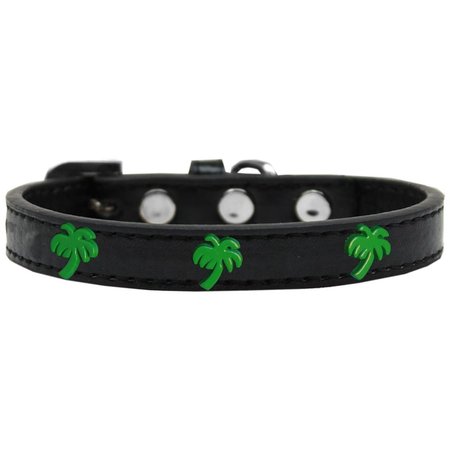 MIRAGE PET PRODUCTS Green Palm Tree Widget Dog CollarBlack Size 12 631-24 BK12